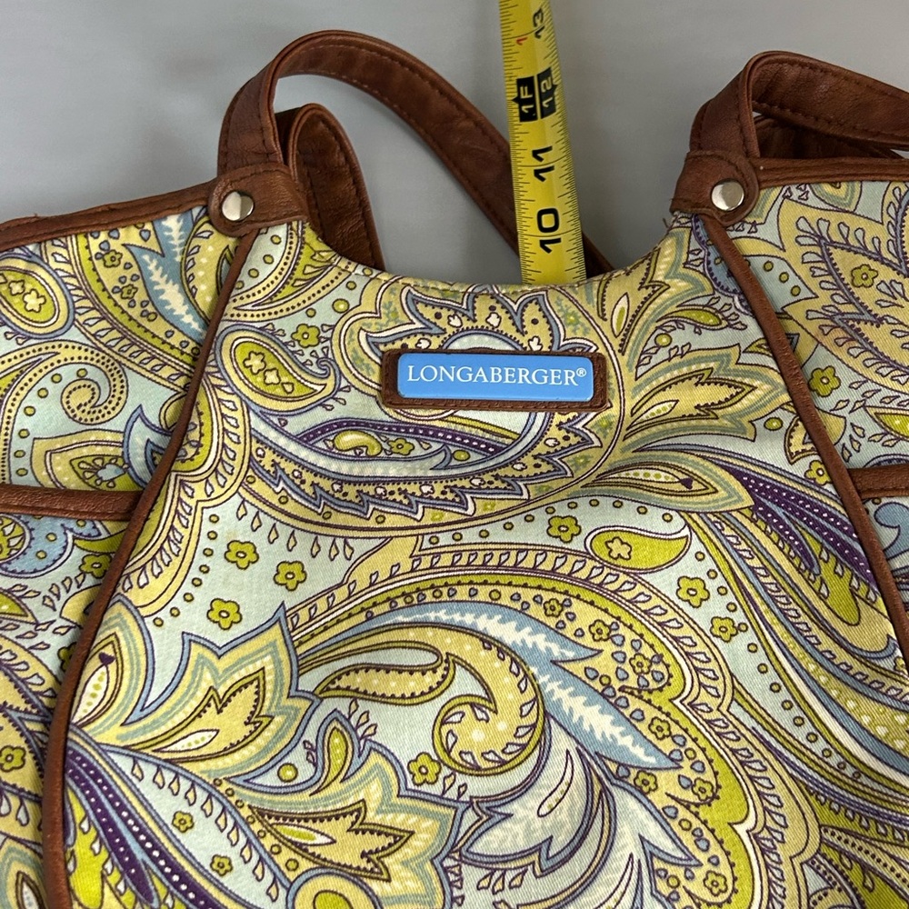 Longaberger Paisley Tote - Yellow and Brown - Picture 8 of 10